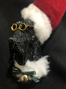 Great Schnauzer Dog with Santa Hat Specs Christmas Ornament Collectible Holidays - Picture 1 of 6