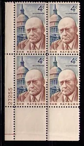 US USA Sc# 1202 MNH FVF PLATE # BLOCK Sam Rayburn Speaker of House US Congress - Picture 1 of 1