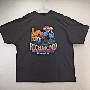 Harley Davidson Bad to the Bone Richmond VA Skeleton Black Pocket Tee 3XL - Picture 1 of 10