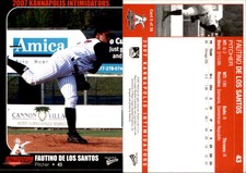 Fautino De Los Santos 2007 MultiAd Kannapolis Intimidators #5 RC Card