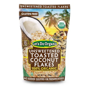 Toasted Unsweetened Coconut Flakes - Coconut Flakes Unsweetened Organic, Organic - Picture 1 of 7