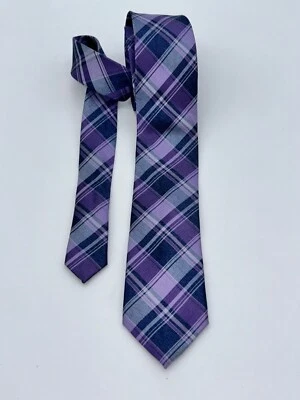 Corbata de seda para hombre MICHAEL KORS - PÚRPURA/LAVANDA CUADROS MATERIAL MÁS PESADO ¡¡BONITA!!! Foto 1 de 3