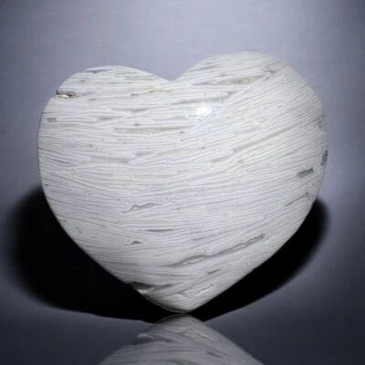 Tallado corazón druzy ágata encaje blanco mexicano Foto 1 de 4