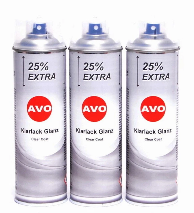 Klarlack glänzend kratzfest Lackspray AVO Sprühlack 3x500ml AutolackSpray A08006 - Bild 1 von 1