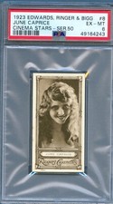 1923 E Ringer & B Cinema Stars #8 JUNE CAPRICE Actress Silent Films PSA 6