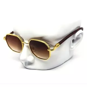 Men Sunglasses Brown Gradient Lens Hip Hop Street Wear Trendy Round Classic New - Picture 1 of 6