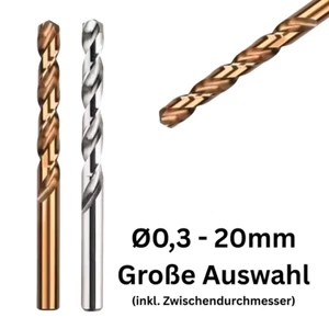 HSSE Spiralbohrer Edelstahlbohrer Metallbohrer Cobalt Stahlbohrer Ø1-16mm DIN338 - Bild 1 von 28