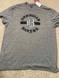 NWT Genuine MILB Birmingham Barons Tshirt Gray with White B logo Size XL - Picture 1 of 4