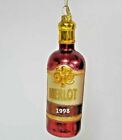 Katherine's Collection Merlot 1998 Ornament Blown Glass Wine Bottle Christmas
