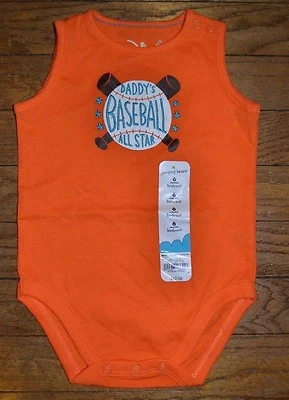 Daddy's Baseball All Star Sleeveless Bodysuit Snap Suit One Piece Size 6 Months  - Image 1 of 2
