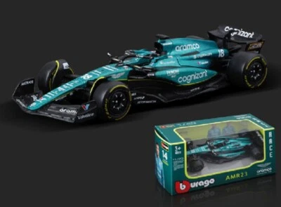 Bburago 1:43 2023 F1 AMR23 #18 Lance Stroll Diecast Model Car - Image 1 of 3