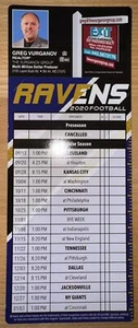 2020 BALTIMORE RAVENS NFL FOOTBALL SCHEDULE MAGNET - EXIT REALTY - GREG VERGANOV - Picture 1 of 2