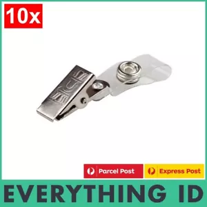 10x VINYL PVC STRAP METAL CHROME BULLDOG ALLIGATOR CLIP FOR ID BADGE CARD HOLDER - Picture 1 of 1