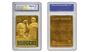 2008 AARON RODGERS SCULPTED NFL GREEN BAY PACKERS 23KT GOLD CARD - GEM-MINT 10 - Picture 1 of 3