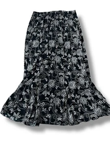 90s/y2k Dressbarn Medium Stretchy Pointillism Floral Maxi Skirt - Picture 1 of 10