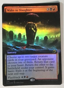 *Lámina WAKE TO MATANZA Innistrad Midnight Hunt Magic The Gathering casi nueva arte extendido - Imagen 1 de 1