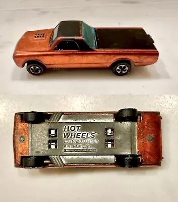 Rare 1968 Hot Wheels Redline Custom Fleetside Orange Painted Base Front & Tail - Image 1 of 4
