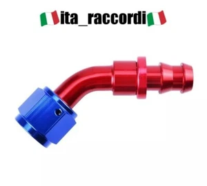 an4 45°gradi raccordo jic olio benzina push-on per tubo in gomma a spingere - Imagen 1 de 3