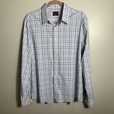 UNTUCKit платье рубашка мужская большой синий серый чек клетку производительности на пуговицах - Изображение 1 из 4
