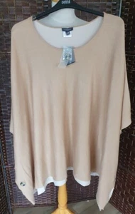 AUTOGRAPH camel 'Secret Garden' button poncho - L/XL BNWT $100 RRP - Picture 1 of 3