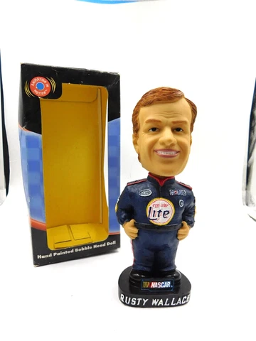 2001 Nascar Bobble Dobbles Rusty Wallace Ford Miller Lite Hand Painted Bobble Cover