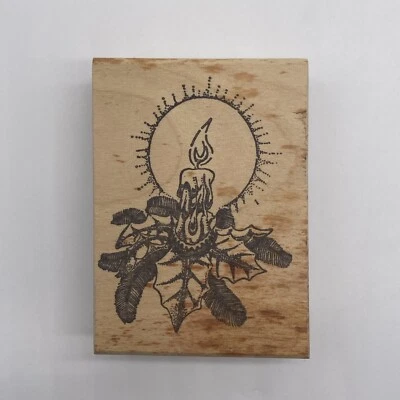 Sello Affair vela hojas de acebo sello de goma Foto 1 de 4