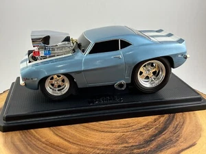 Muscle Machines 1969 Chevy Camaro Blue W White Stripes 1:18 Scale - Damage - Picture 1 of 17