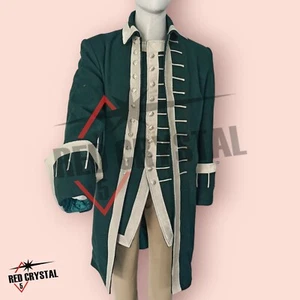 New 18th Century Men Regency Green Imperial Russian Wool Frock Coat Fast Ship - Picture 1 of 9