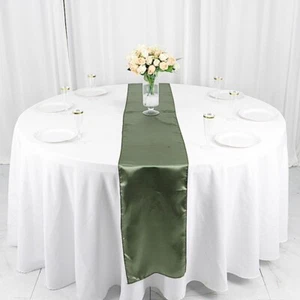 Eucalyptus Green SATIN 12x108" Table RUNNER Wedding Party Catering Dinner - Picture 1 of 8