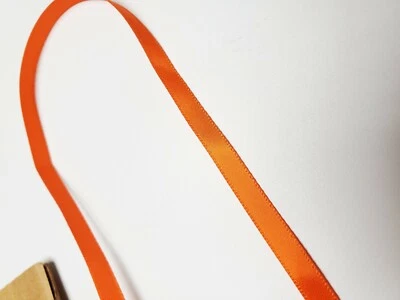 20 yd  Orange SATIN RIBBON 1/4" great quality made in USA-craft sew, bows favors - Image 1 of 2