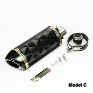 Exhaust Muffler Pipe 51mm Racing Street Bike Black Carbon Fiber Fits For Honda - Picture 1 of 3