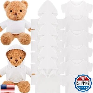 12 PCS Stuffed Bear Clothes Sublimation Stuffed Animal T-Shirt Doll Tshirts B - Picture 1 of 5