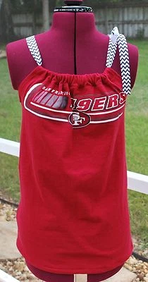 Camisa sin mangas con funda de almohada San Francisco 49ers, cuello Chevron cinta pequeña Foto 1 de 4