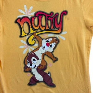 Disney Chip And Dale Junior T Shirt Size XL 15/17 Yellow Graphic Print - Picture 1 of 5