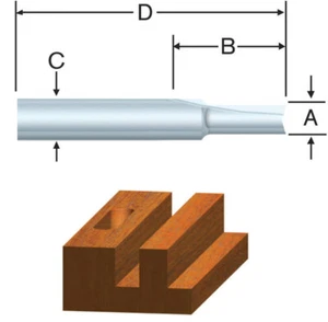Vermont American 23103 hartmetallbestückter silberner gerader Bit 1/4 Außendurchmesser x 2-1/4 L Zoll - Bild 1 von 2