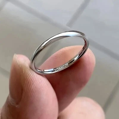 TITAN *** Schlichter Ring Vorsteckring Beisteckring Bandring 2 mm - Bild 1 von 4
