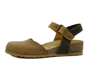 Sabot Donna con cinturino in pelle marrone zeppa bassa BIONATURA - Picture 1 of 5