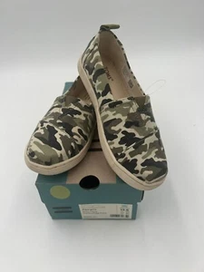 Toms Argentina Youth Alpargata - Dirty Olive Camouflage Print - Youth 13.5 - Picture 1 of 6