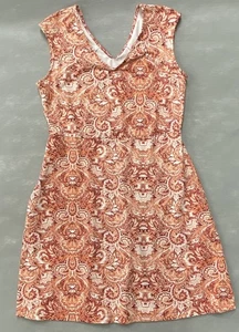 TITLE NINE Double Dare Dress Red Orange Paisley Size Large Sleeveless Athleisure - Picture 1 of 10