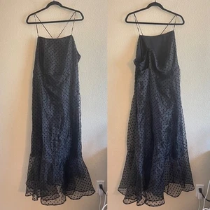 ModCloth Gliding Back In Time Swiss Dot Witchy Vampy Maxi Black Dress Women's 3X - Picture 1 of 10