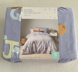 Alphabet Flannelette Single Quilt Cover Set Brand New - Picture 1 of 3