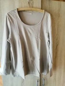 Beige Damen Baumwoll-shirt, C&A, Langarm, Gr. 40/42 - Bild 1 von 2