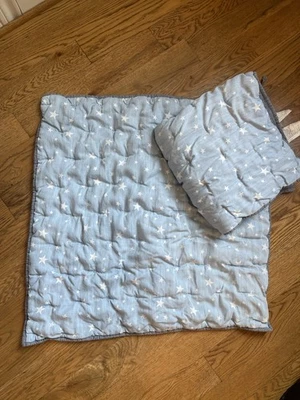 2 Pottery Barn Kids PBK Tencel Aidan Star Acolchado Euro Reversible Fham Chambray Foto 1 de 4