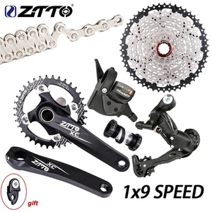Juego de grupo de palanca de cambios de 9 velocidades para bicicleta MTB Cassette 9S cadena juego de bielas individuales rueda de cadena - Imagen 1 de 31