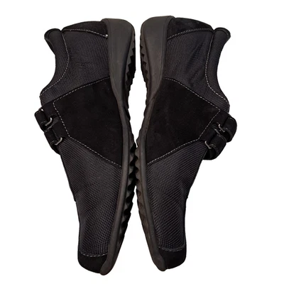 MUNRO Womens 8.5W Wide Joliet Comfort Shoes Black Sneaker Suede Arch Support USA - Image 1 of 4