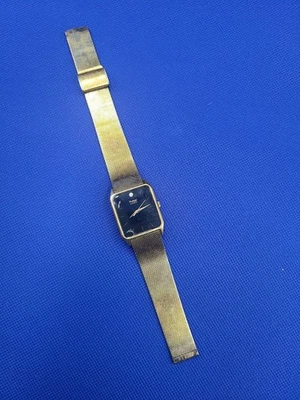 Pulsar by Seiko Y481-5460 Analog Men's Gold Tone/Black Dial Tank Watch AS IS - Image 1 of 4