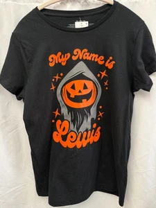 Lewis & Friends Womens Lewis The Pumpkin Ghoul My Name Is Lewis Shirt New XL NWT - Picture 1 of 3