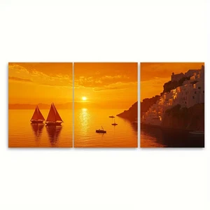 3pcs Romantic Turneresque Sunset Metal Print Ready to Hang Art - Picture 1 of 7