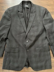 NWOT HUGO BOSS Men’s Super 120 Slim Fit DRAGO BLAZER COAT 100% Virgin Wool 42 R - Picture 1 of 13
