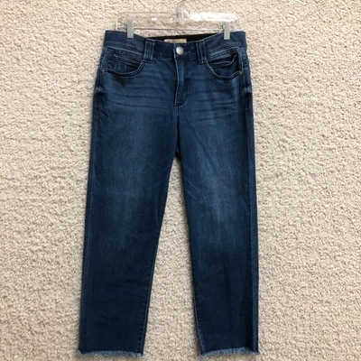 Democracy Jeans 10 Womens Blue Denim Ab Solution Straight Leg High Rise Stretch - Image 1 of 4